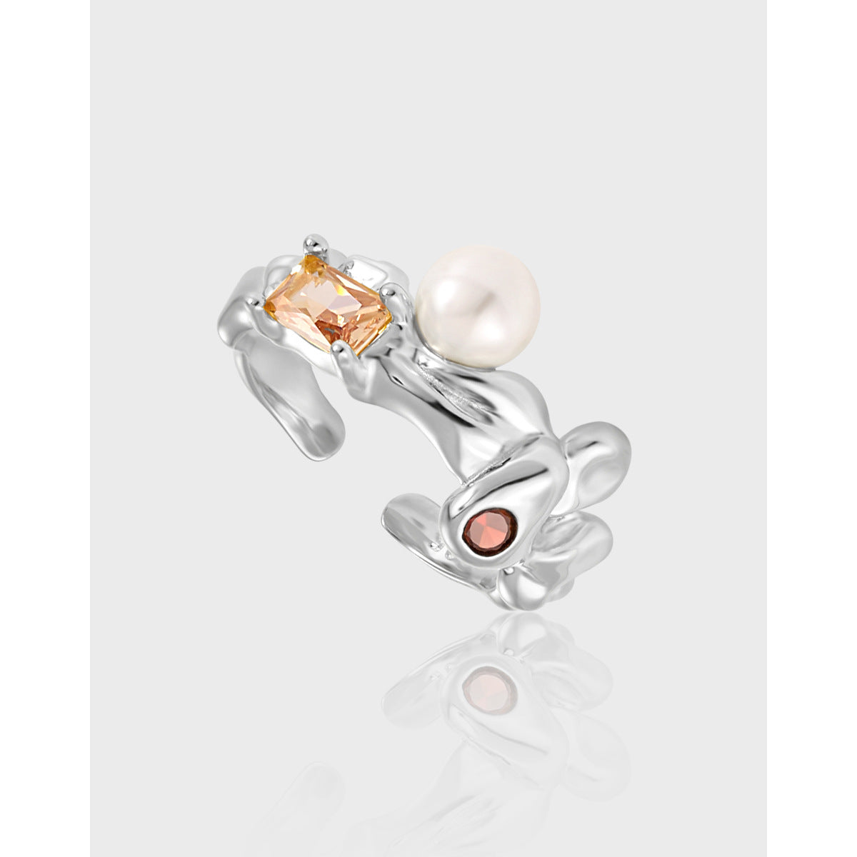 Zircon Pearl Ring