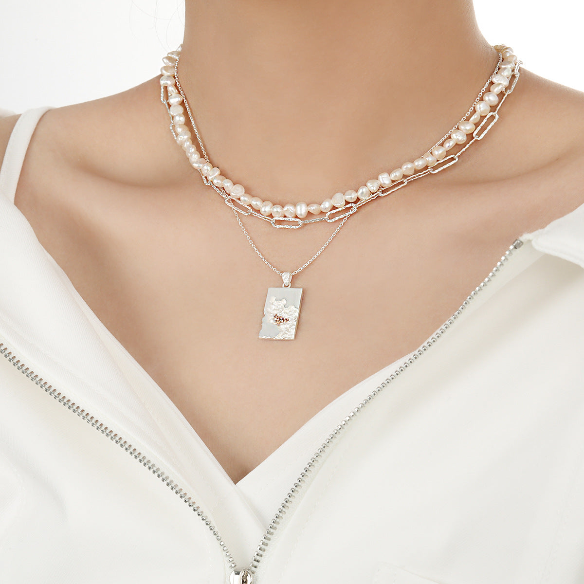 Square Diamond Necklace