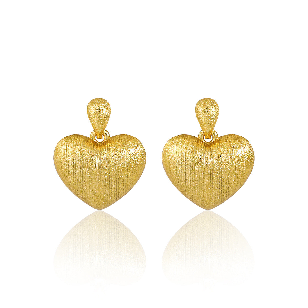 Brushed Texture Love Stud Earrings