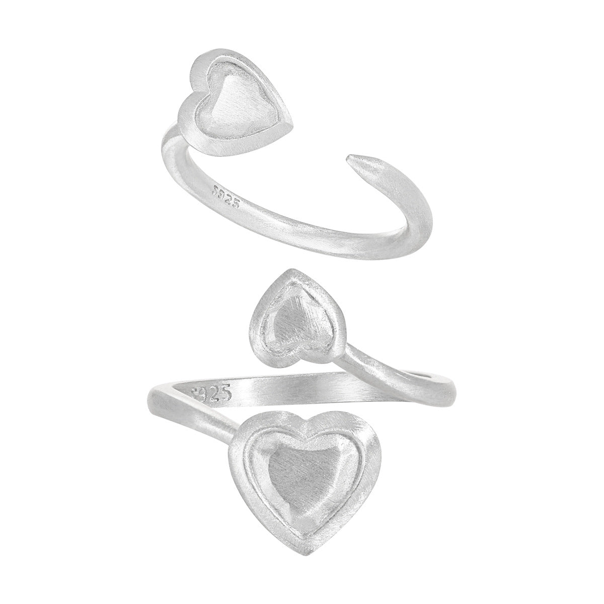 Brushed Love Heart Ring