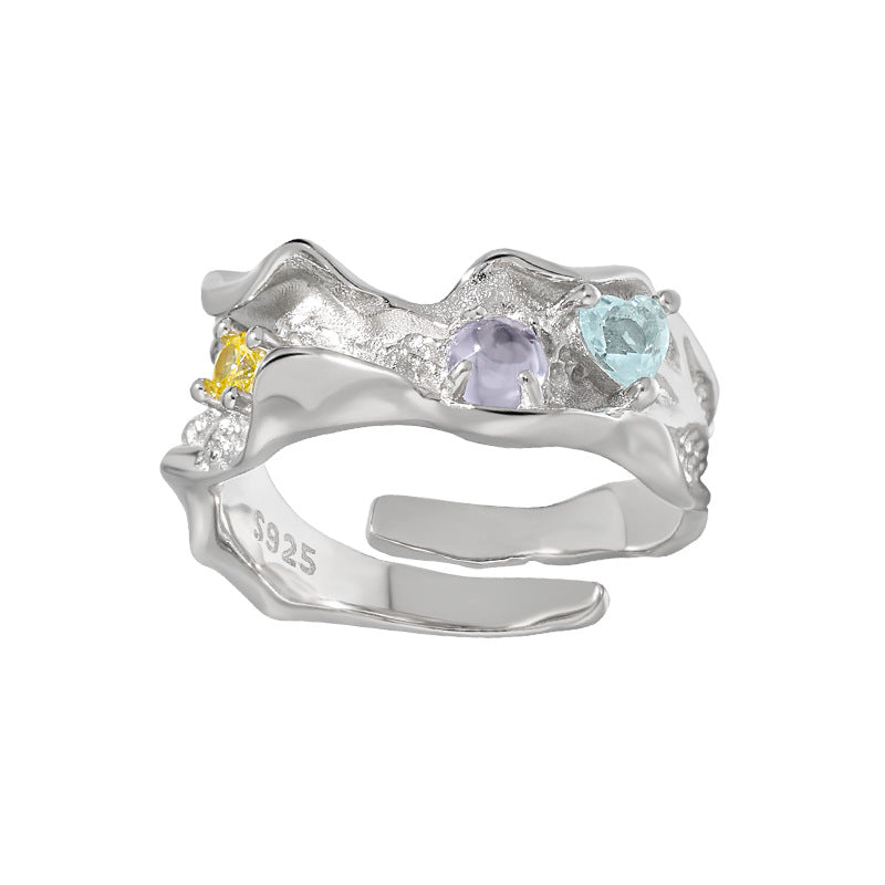 Irregular Love Shaped Zircon Ring