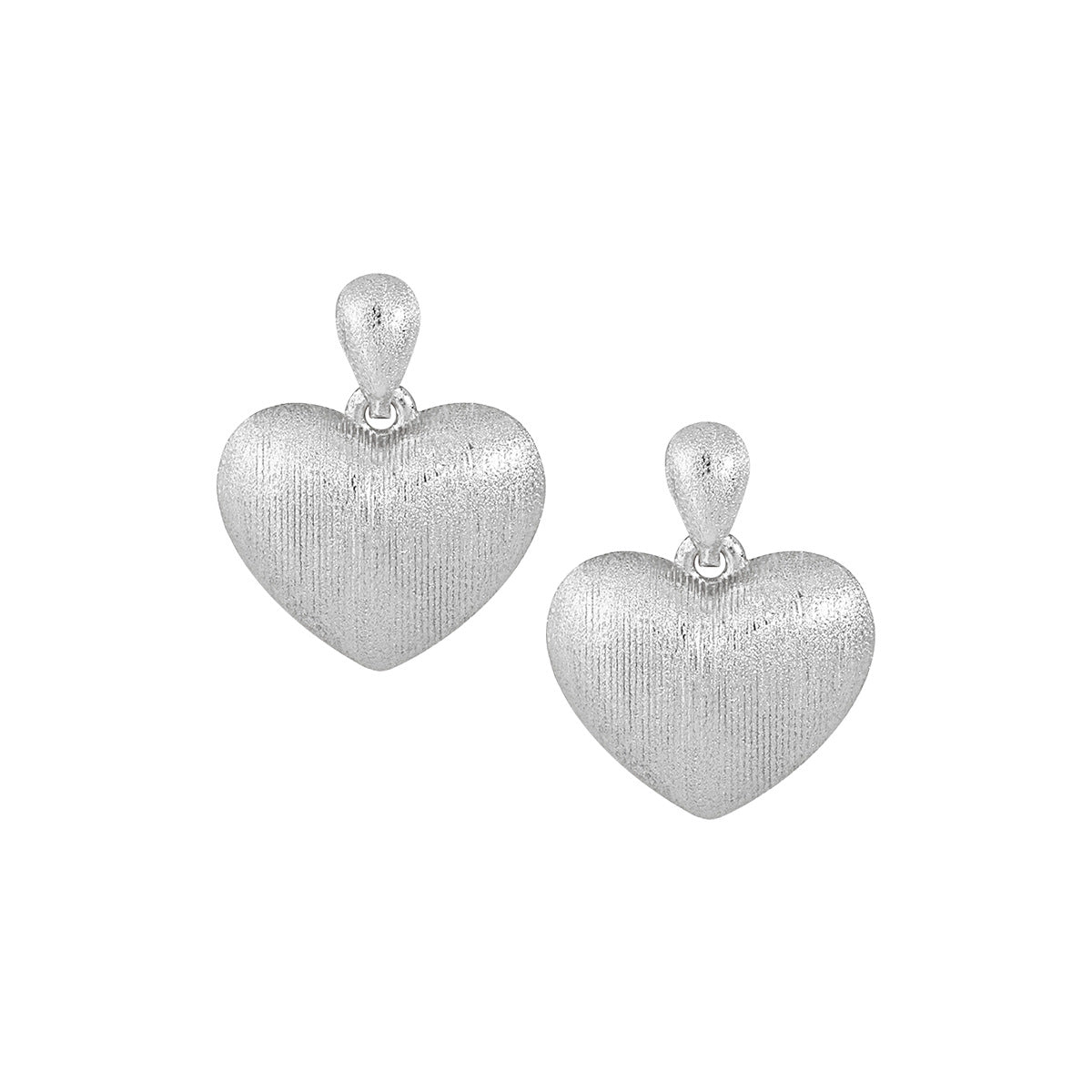 Brushed Texture Love Stud Earrings