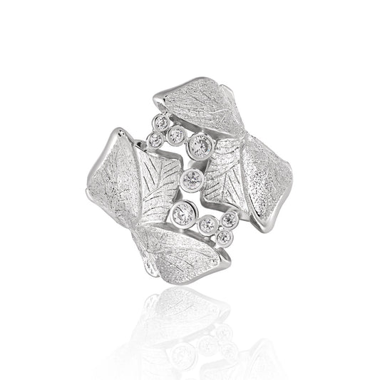 Leaf Texture Diamond Ring