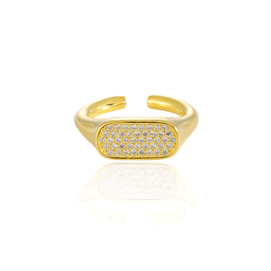 Square Fully Diamond-studded Ring