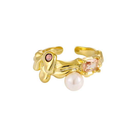 Zircon Pearl Ring