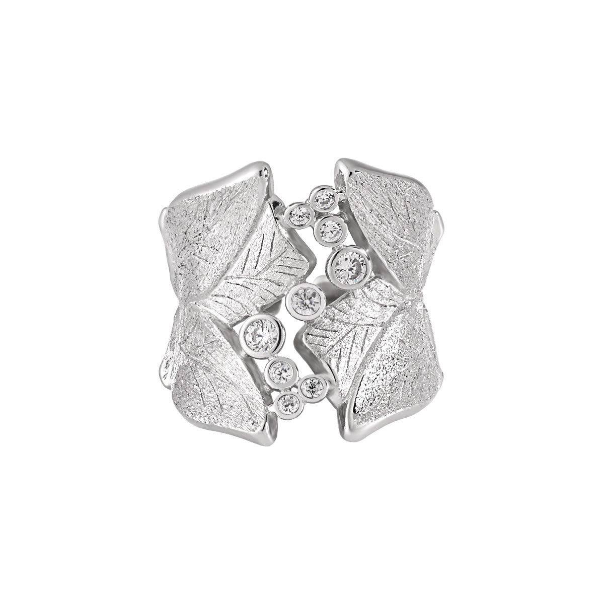 Leaf Texture Diamond Ring