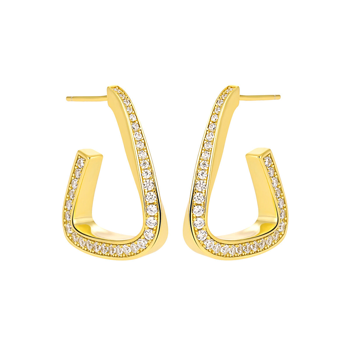 Zircon Triangle Stud Earrings