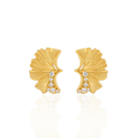 Ginkgo Biloba Stud Earrings