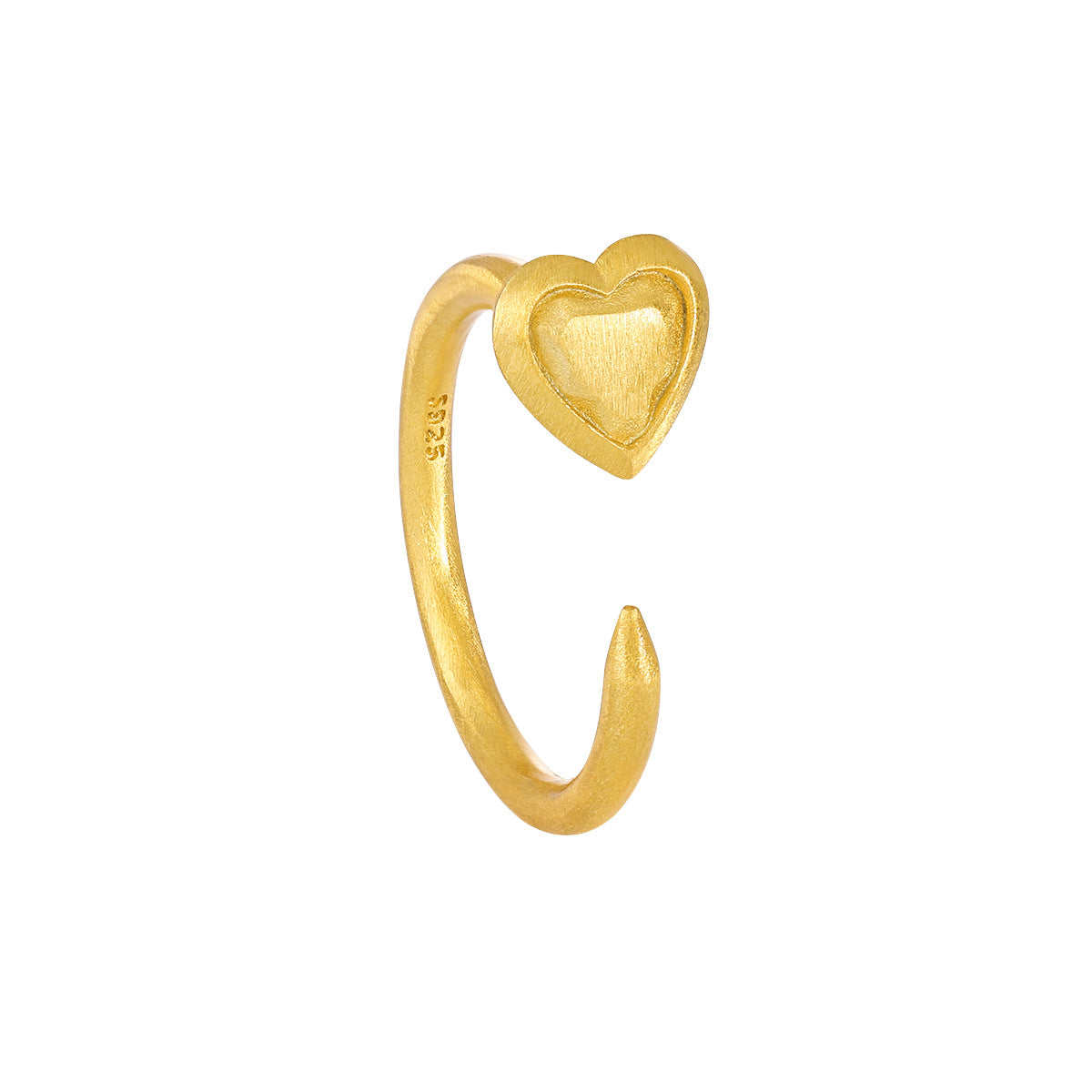 Brushed Love Heart Ring