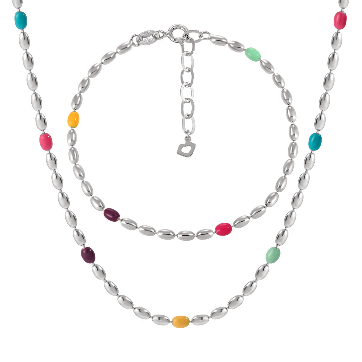 Color Oval Beaded Chain