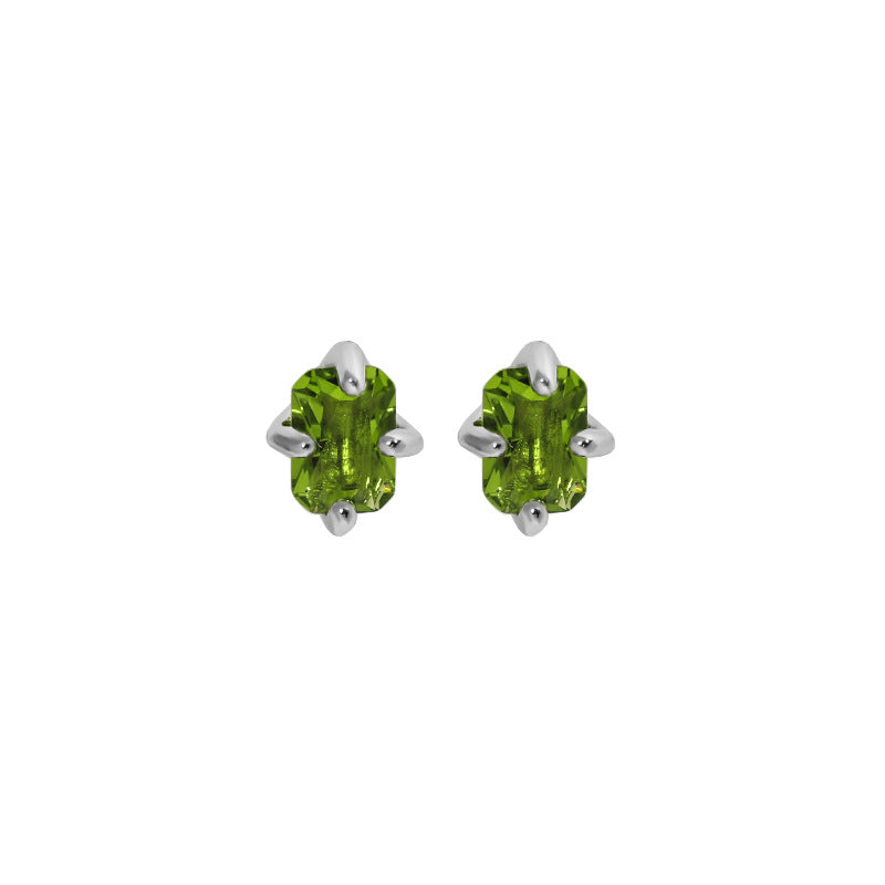 Rectangular Zircon Stud Earrings