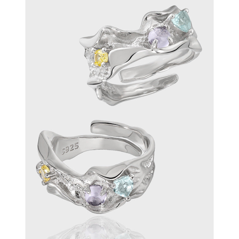 Irregular Love Shaped Zircon Ring