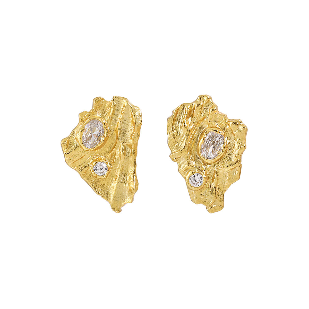 Irregular Diamond Stud Earrings