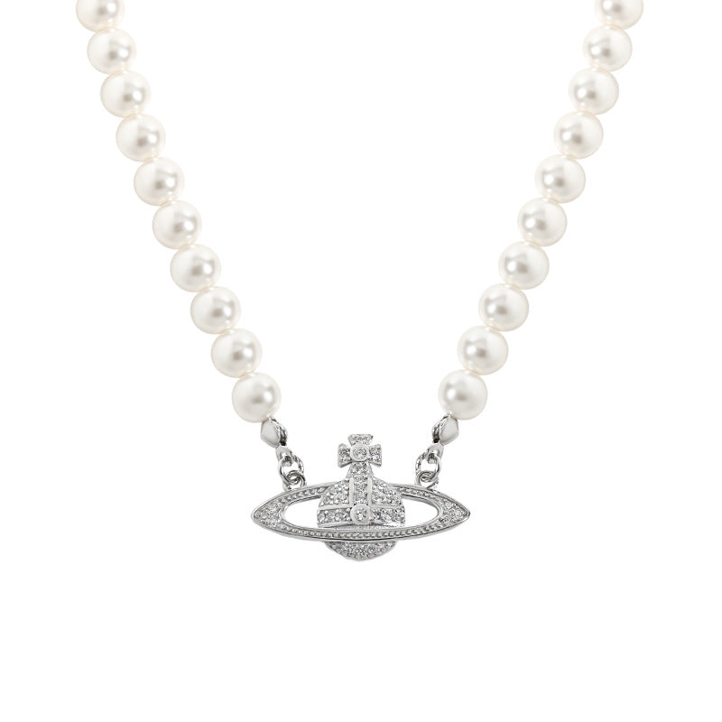 Saturn Pearl Necklace