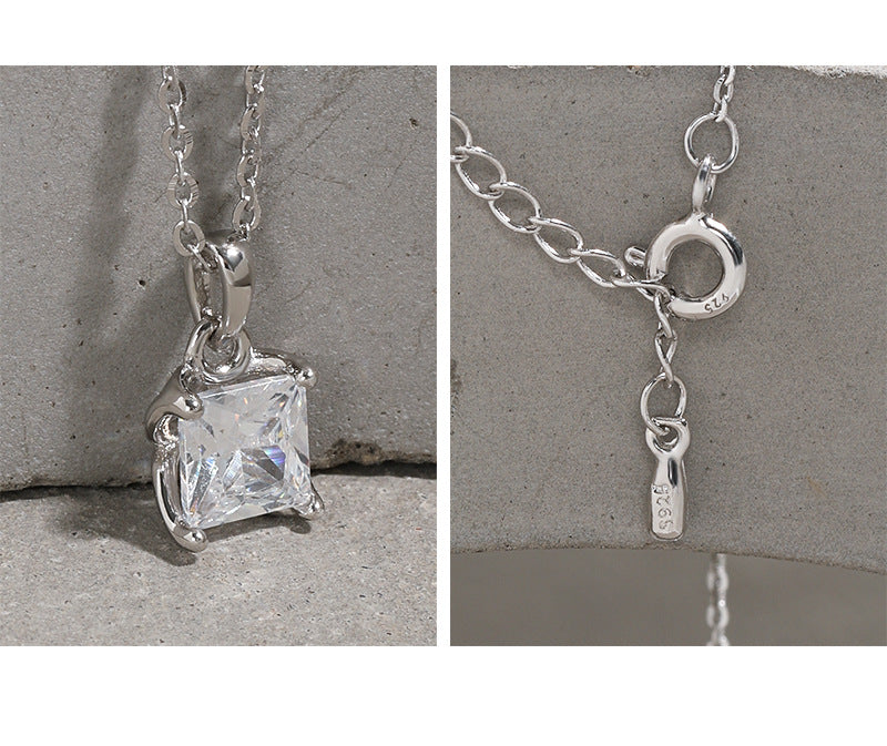 Square Zircon Clavicle Chain