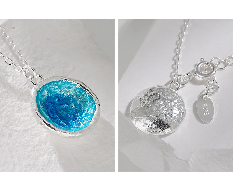 Ocean Texture Drip Glaze Necklace