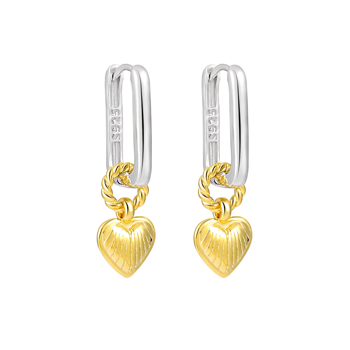 Gold Stripe Love Earrings