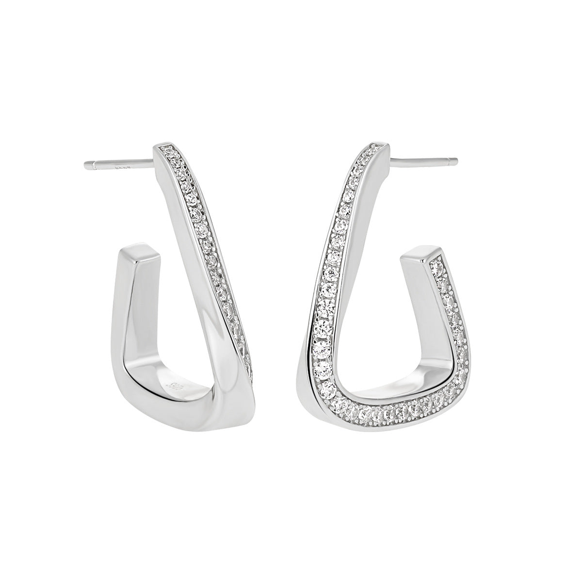 Zircon Triangle Stud Earrings