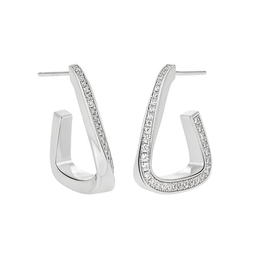 Zircon Triangle Stud Earrings