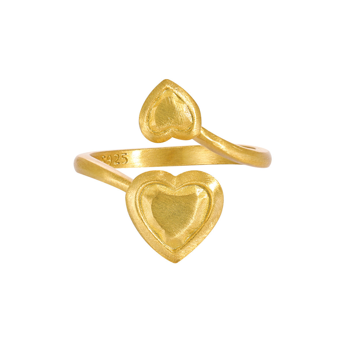 Brushed Love Heart Ring