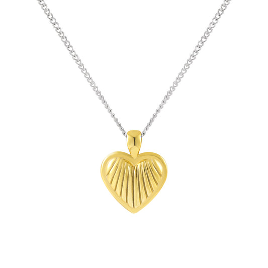 Gold Stripe Love Pendant Clavicle Chain